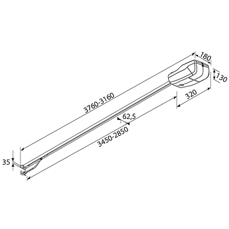 Bft Tiziano 3020 garázskapu mozgató szett 3020mm hosszú vezetősín