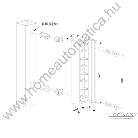 Locinox zárfogadó locinox Garden 7016 (antracit színű ) zárakhoz