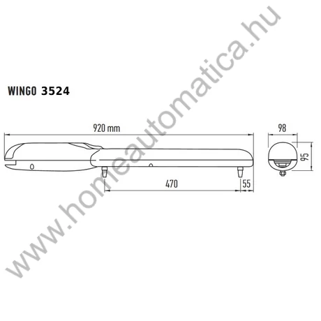Nice Wingo 3524 HS/1 gyorsmükődésű szárnyaskapu mozgató szett /egyszárnas