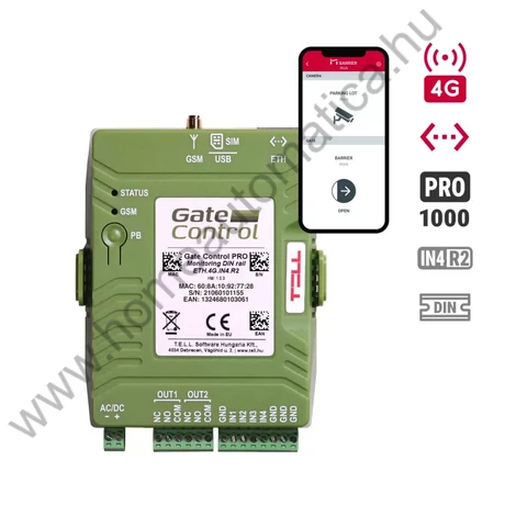 Tell Gate Control PRO 1000 monitoring din rail - 4G